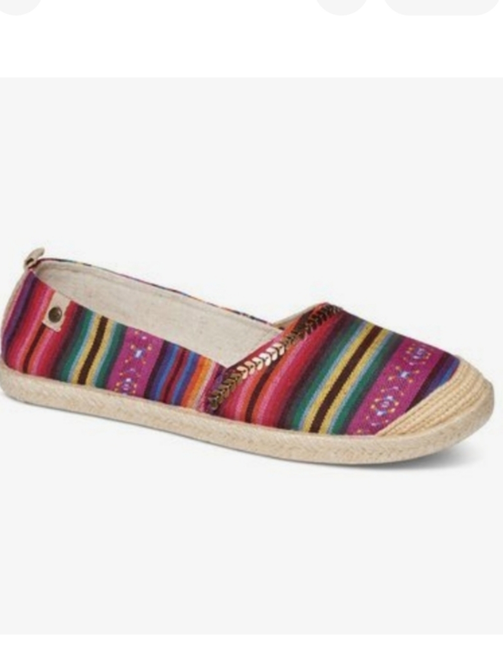 VTG Roxy Serape Multicolour Boho Print Slip-On Flats/ Shoes - Size 8.5